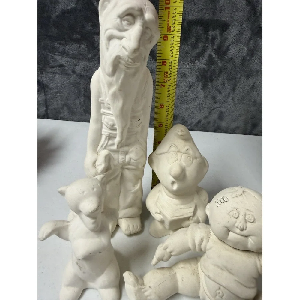 VTG 1980s Ceramic Bisque Molds Unpainted Lot - Cabbage Patch Smurf Mountain Man